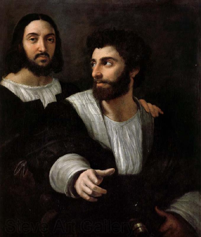 RAFFAELLO Sanzio Together with a friend of a self-portrait Norge oil painting art